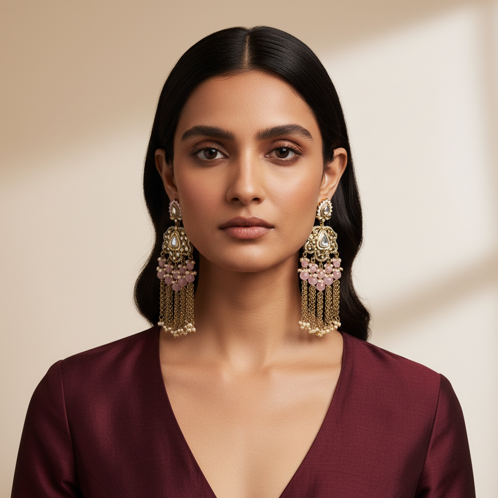 Anvi Chain-Tassel Earrings by Rasm