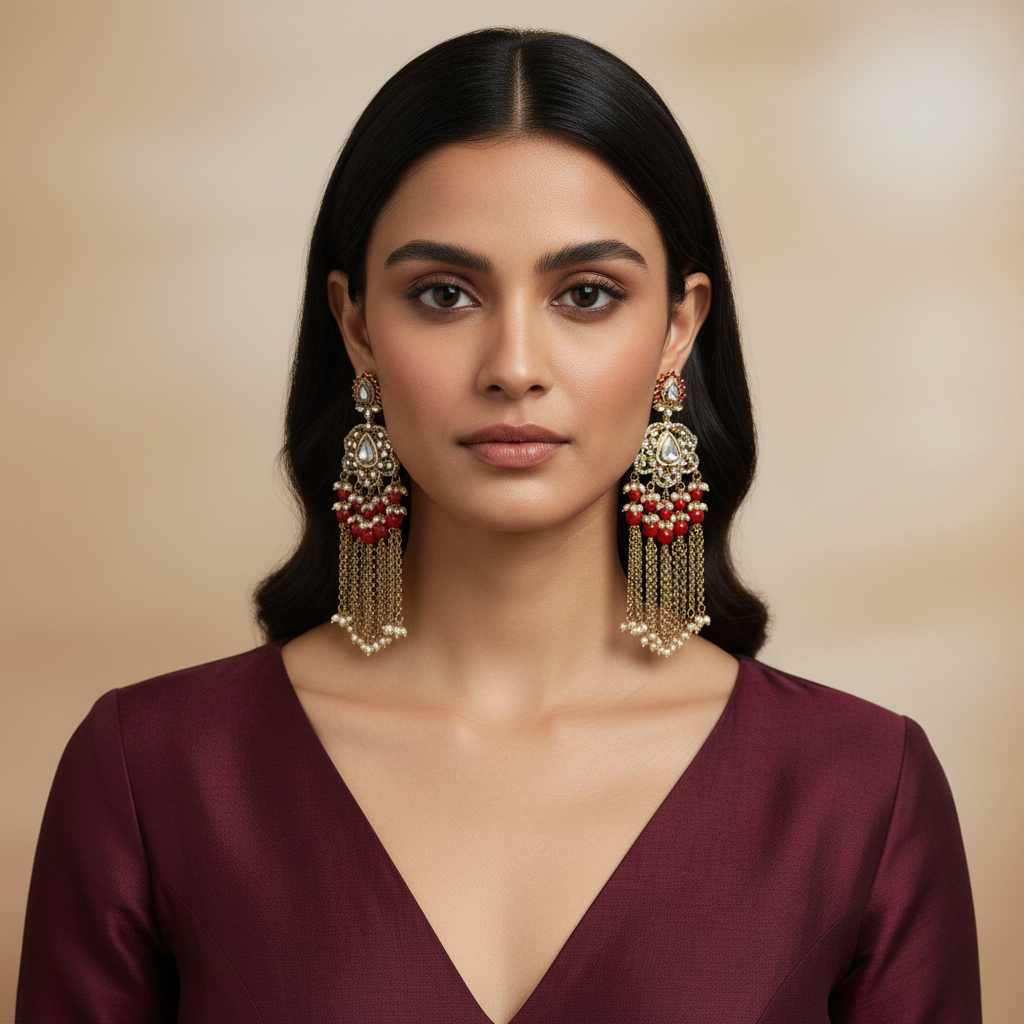 Arya Chain-Tassel Earrings by Rasm