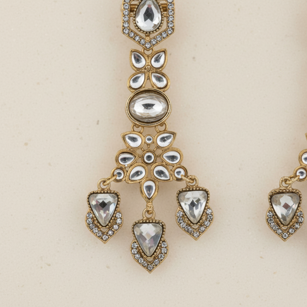 Gauri Geometric Drop Earrings by Rasm