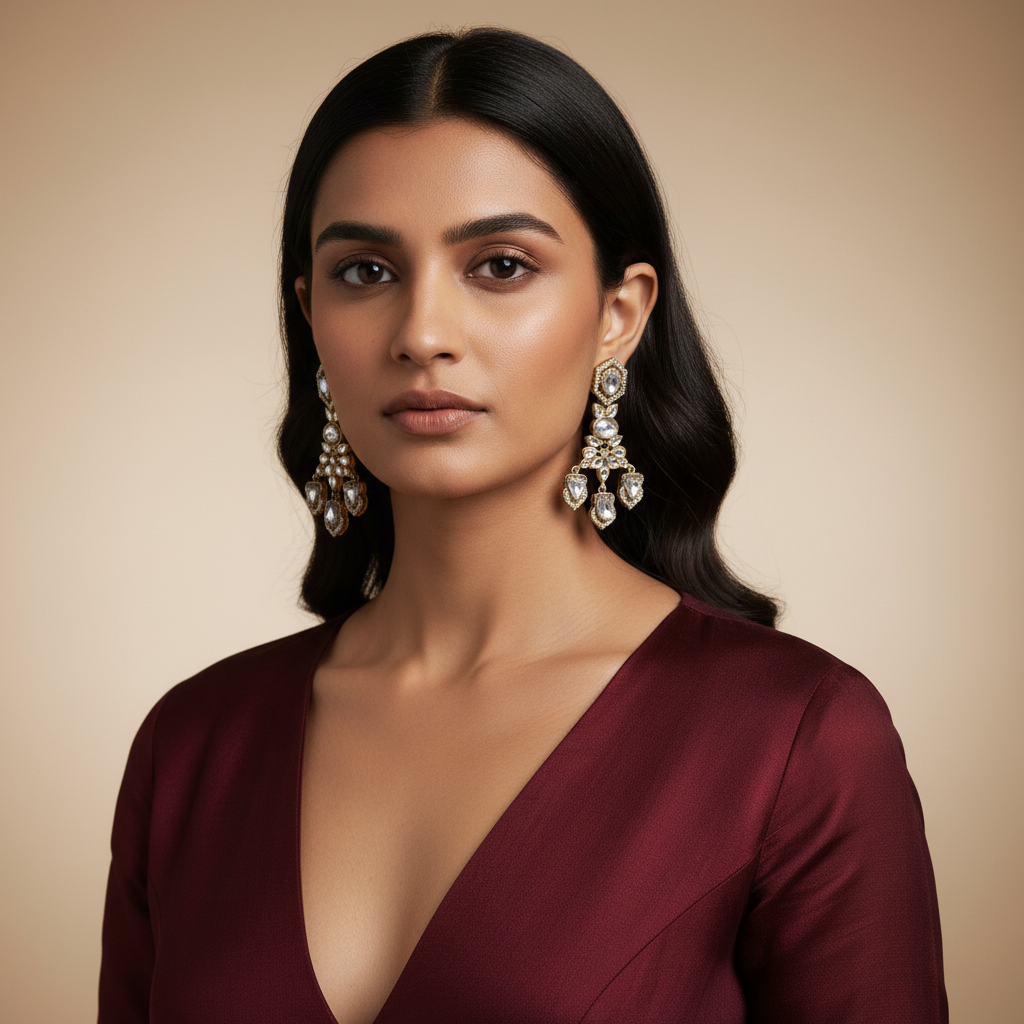 Gauri Geometric Drop Earrings by Rasm