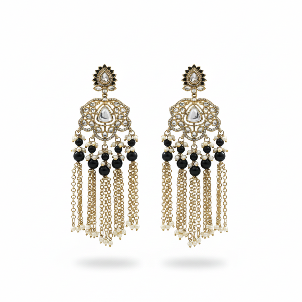 Kaira Chain-Tassel Earrings by Rasm
