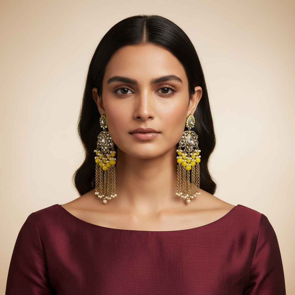 Eshna Chain-Tassel Earrings by Rasm