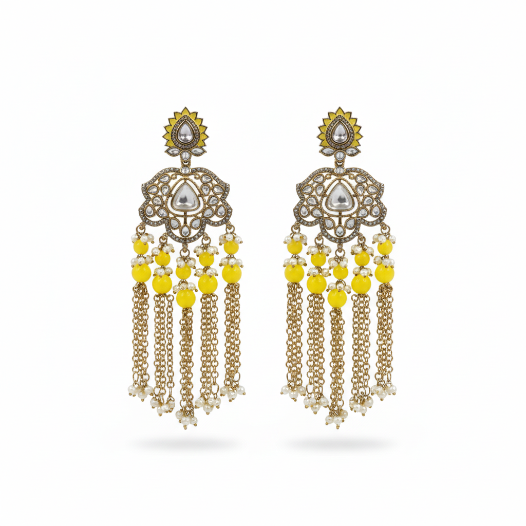 Eshna Chain-Tassel Earrings by Rasm