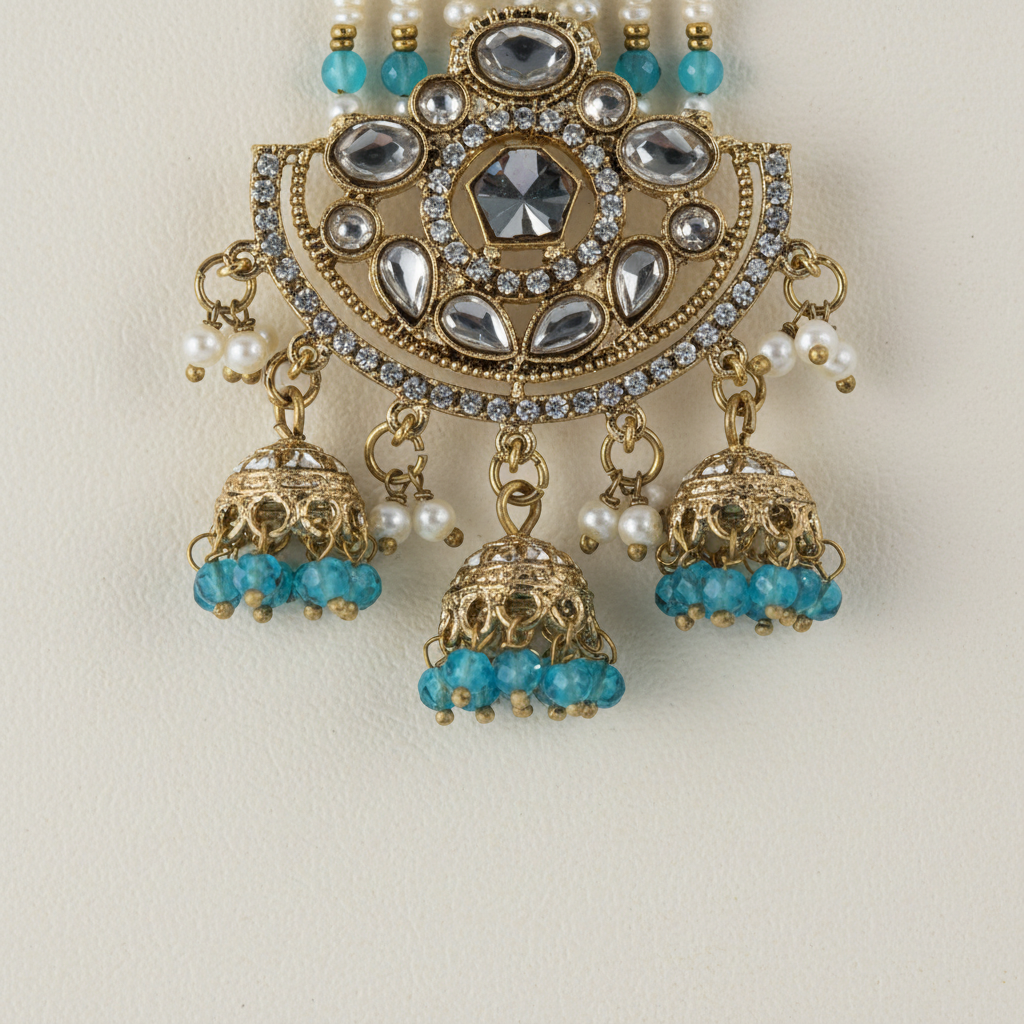 Urvi Crescent Tassel Earrings by Rasm