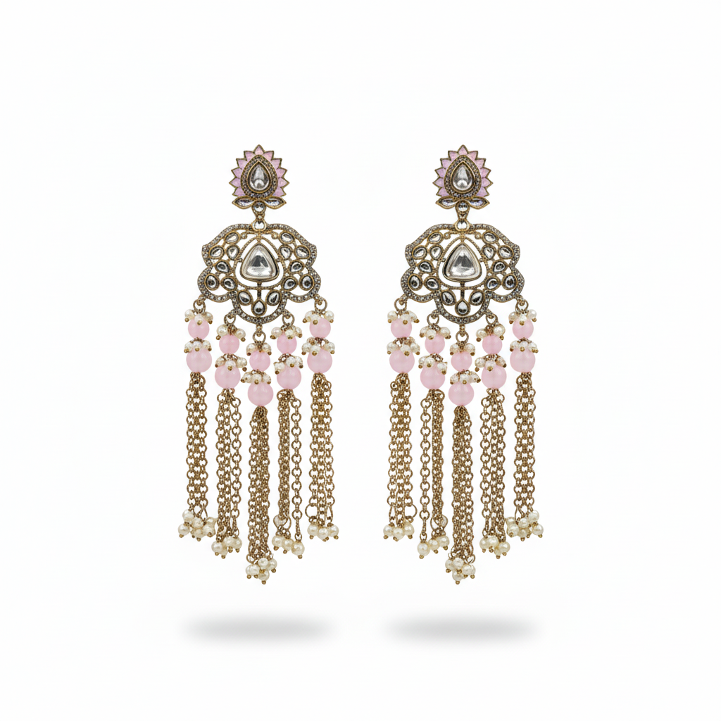 Anvi Chain-Tassel Earrings by Rasm