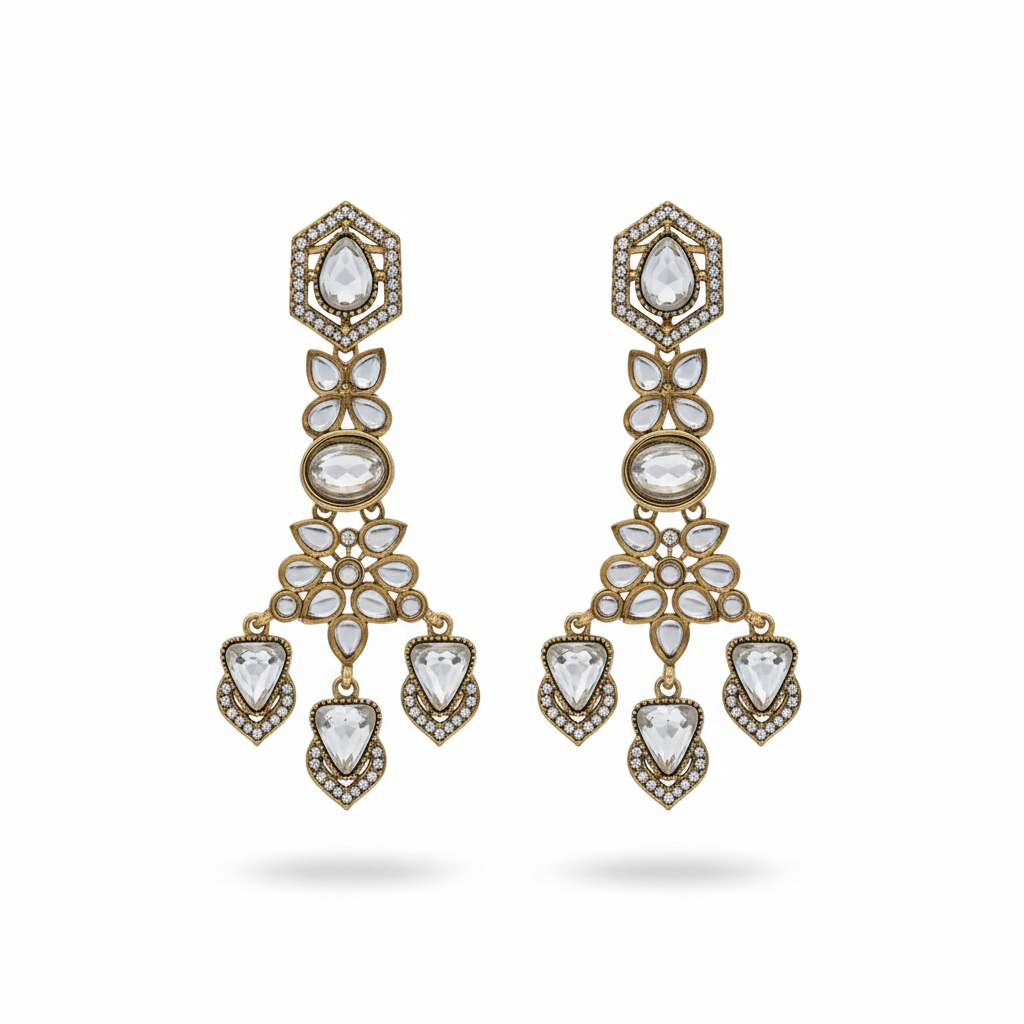 Gauri Geometric Drop Earrings by Rasm