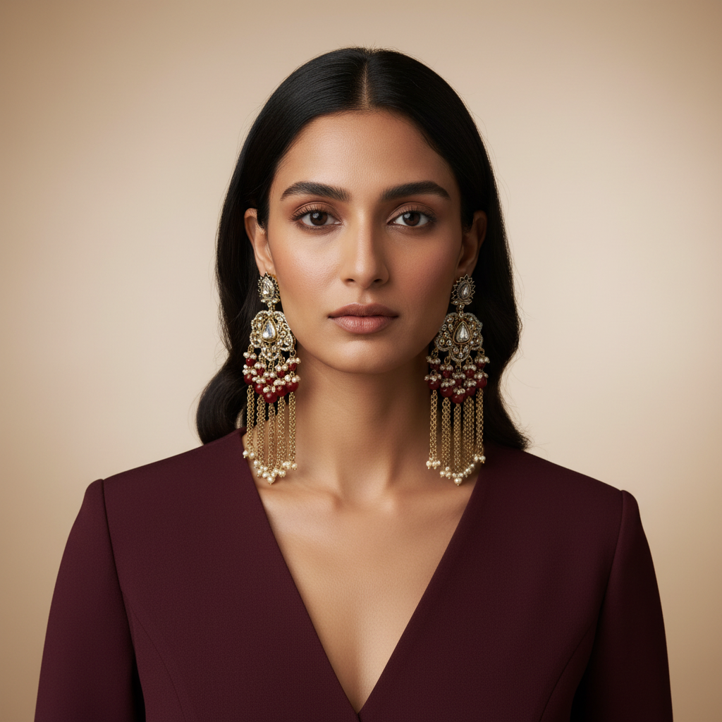 Amara Chain-Tassel Earrings by Rasm