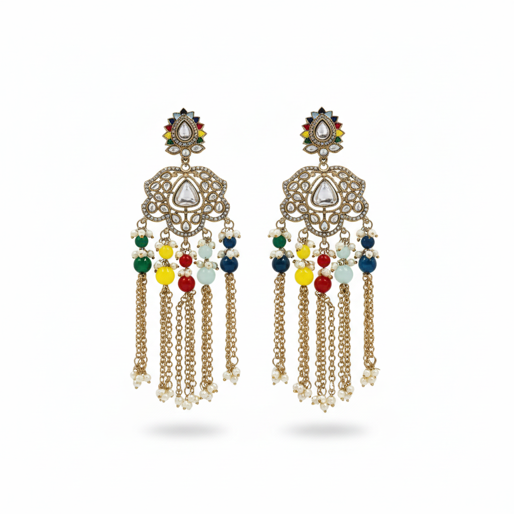 Inaaya Chain-Tassel Earrings by Rasm
