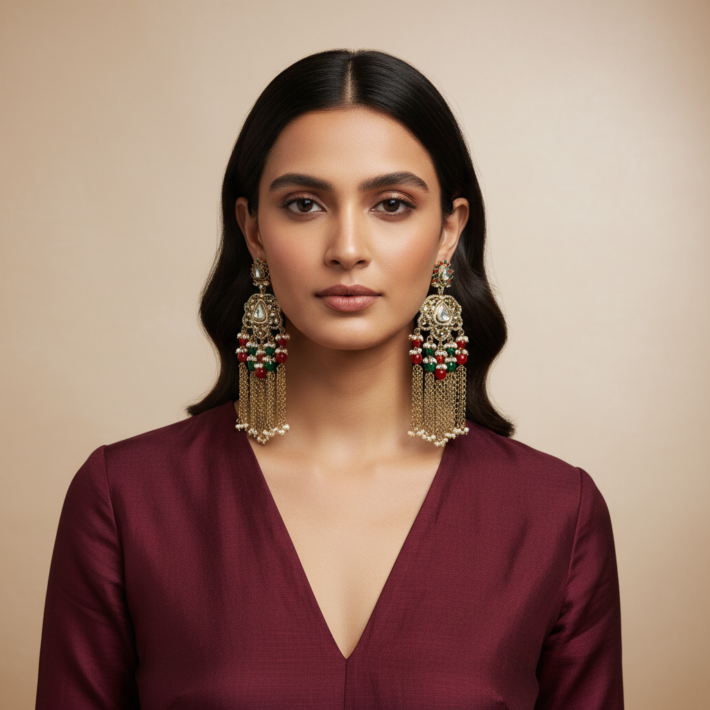 Arohi Chain-Tassel Earrings by Rasm