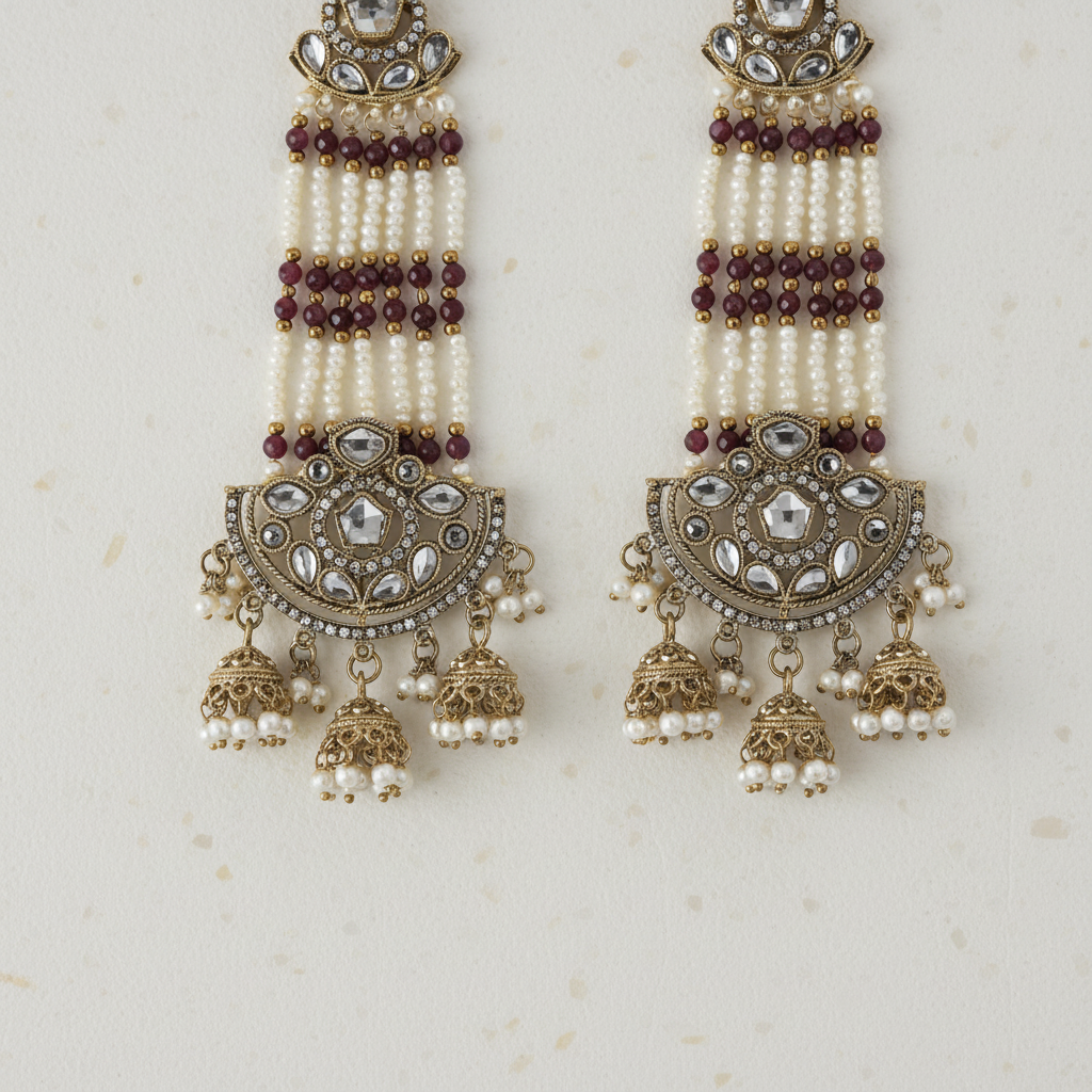 Sia Crown Tassel Earrings by Rasm
