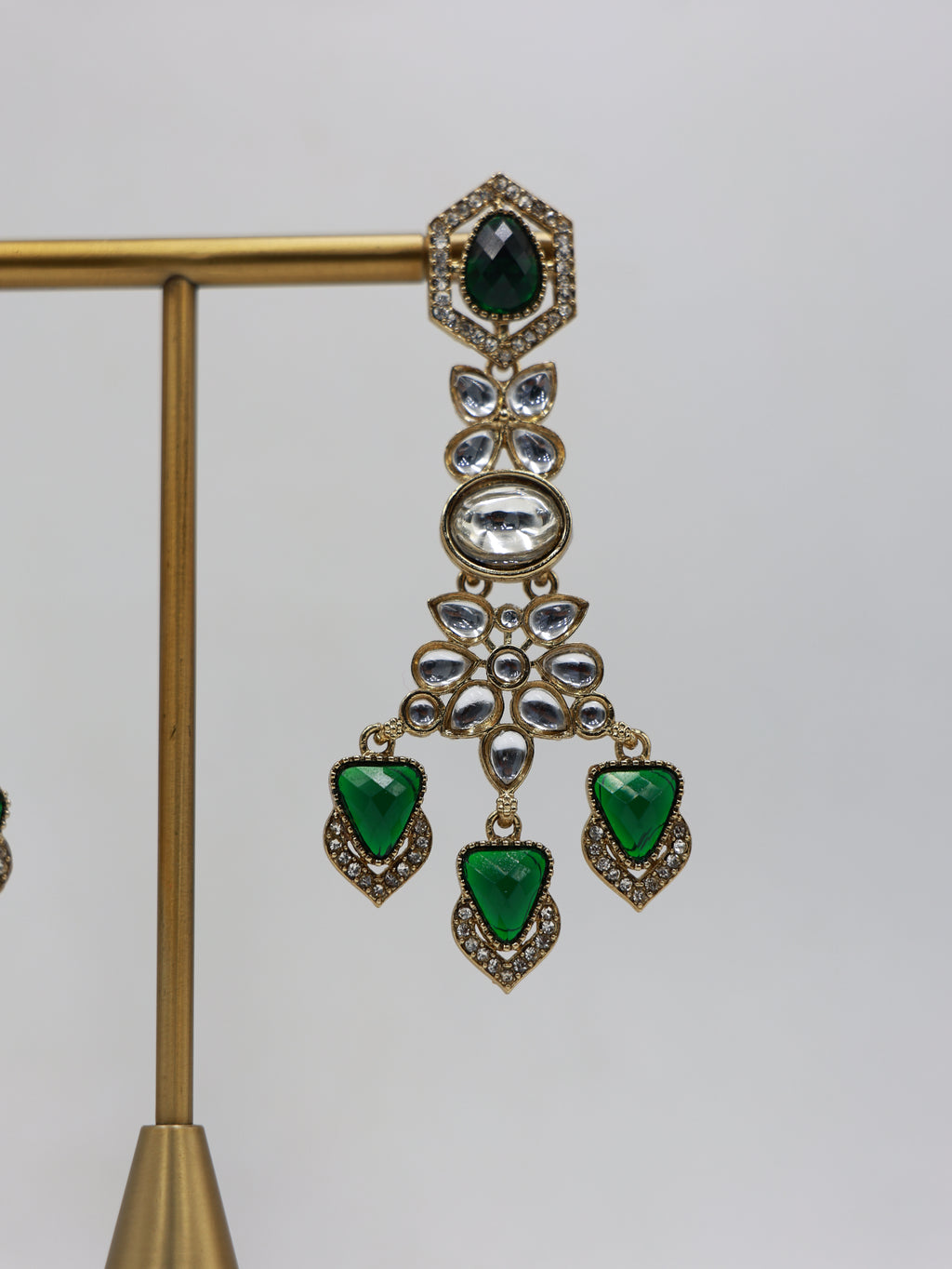 RSM-MEH-GRN | Meher Three-Drop Earrings, Green | 816A1338.JPG