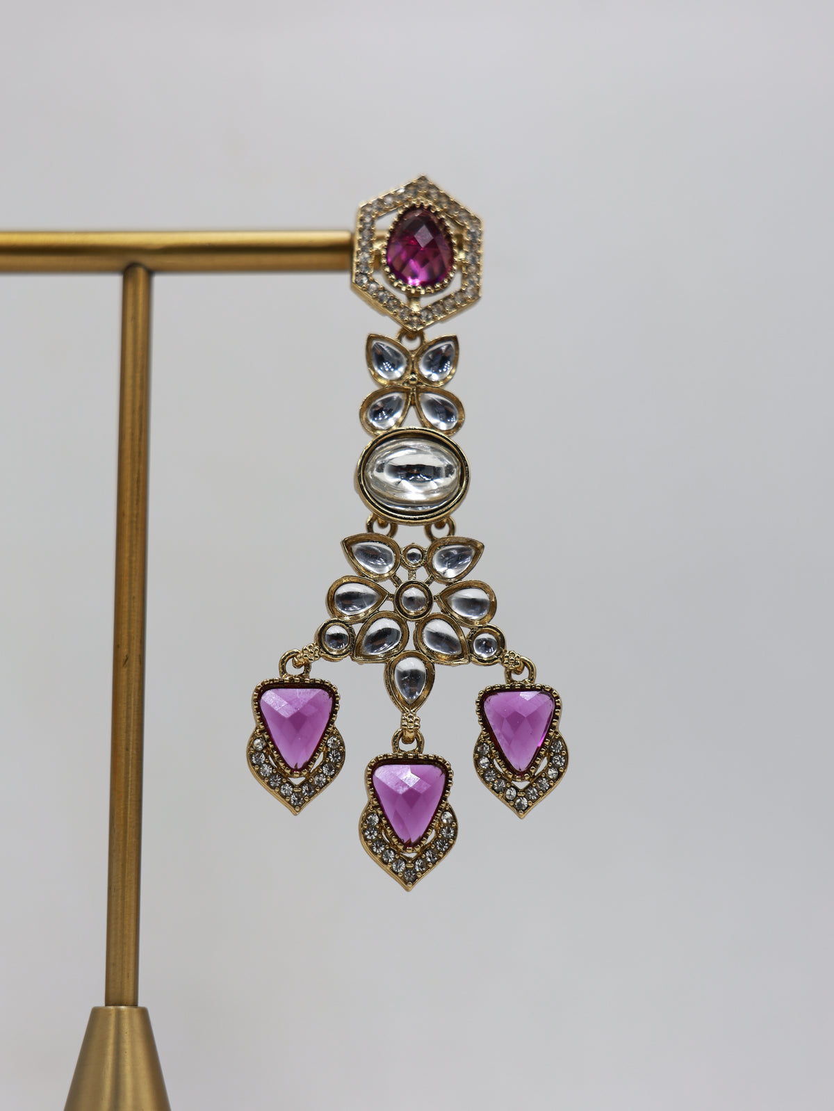 RSM-MEH-PUR | Meher Three-Drop Earrings, Purple | 816A1342.JPG