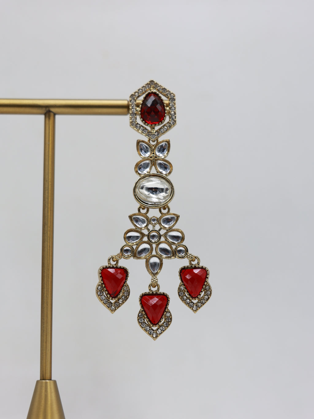 RSM-MEH-RED | Meher Three-Drop Earrings, Red | 816A1330.JPG
