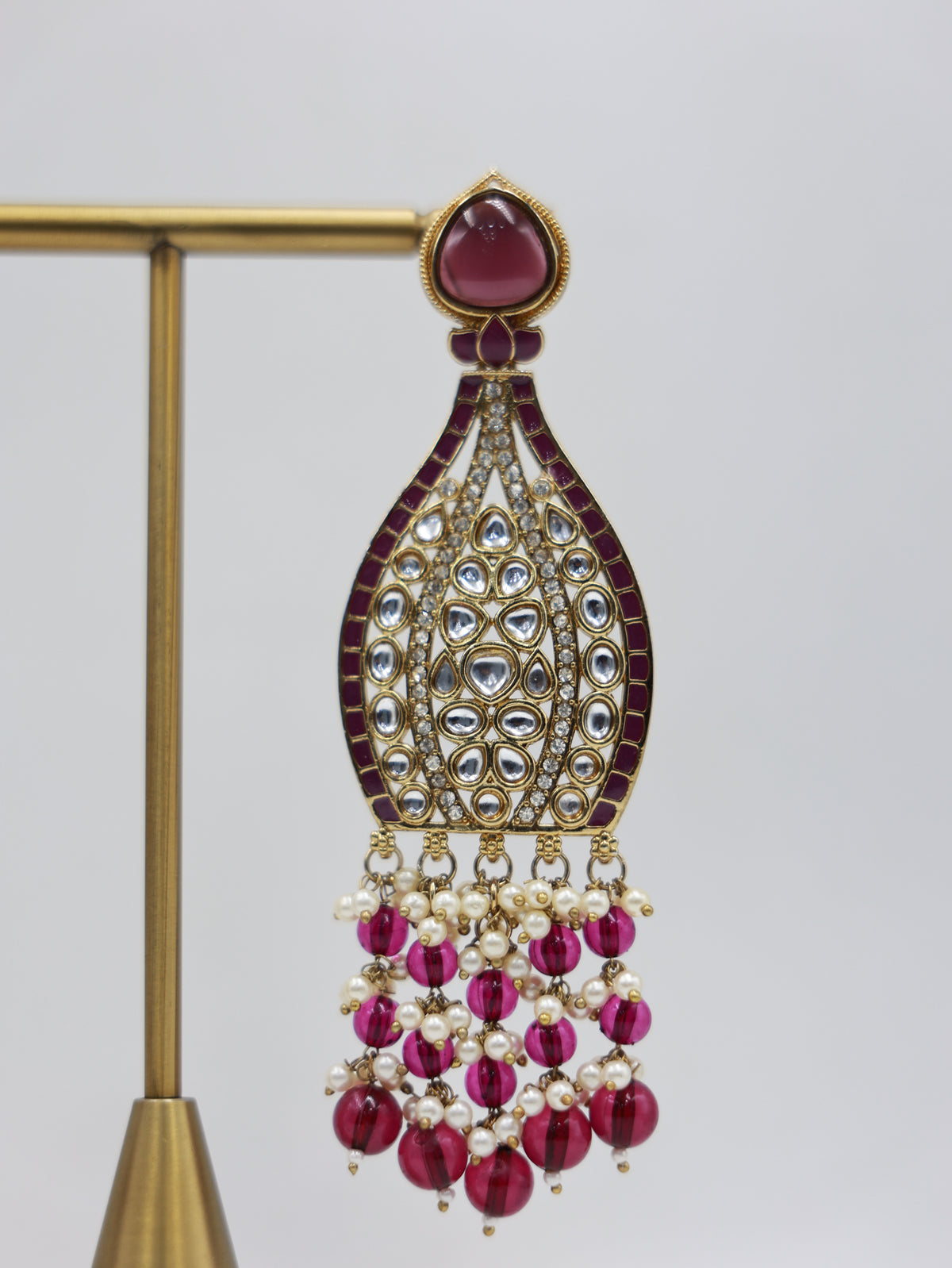 RSM-NOO-DMG | Noor Teardrop Fringe Earrings, Deep Magenta | 816A1290.JPG