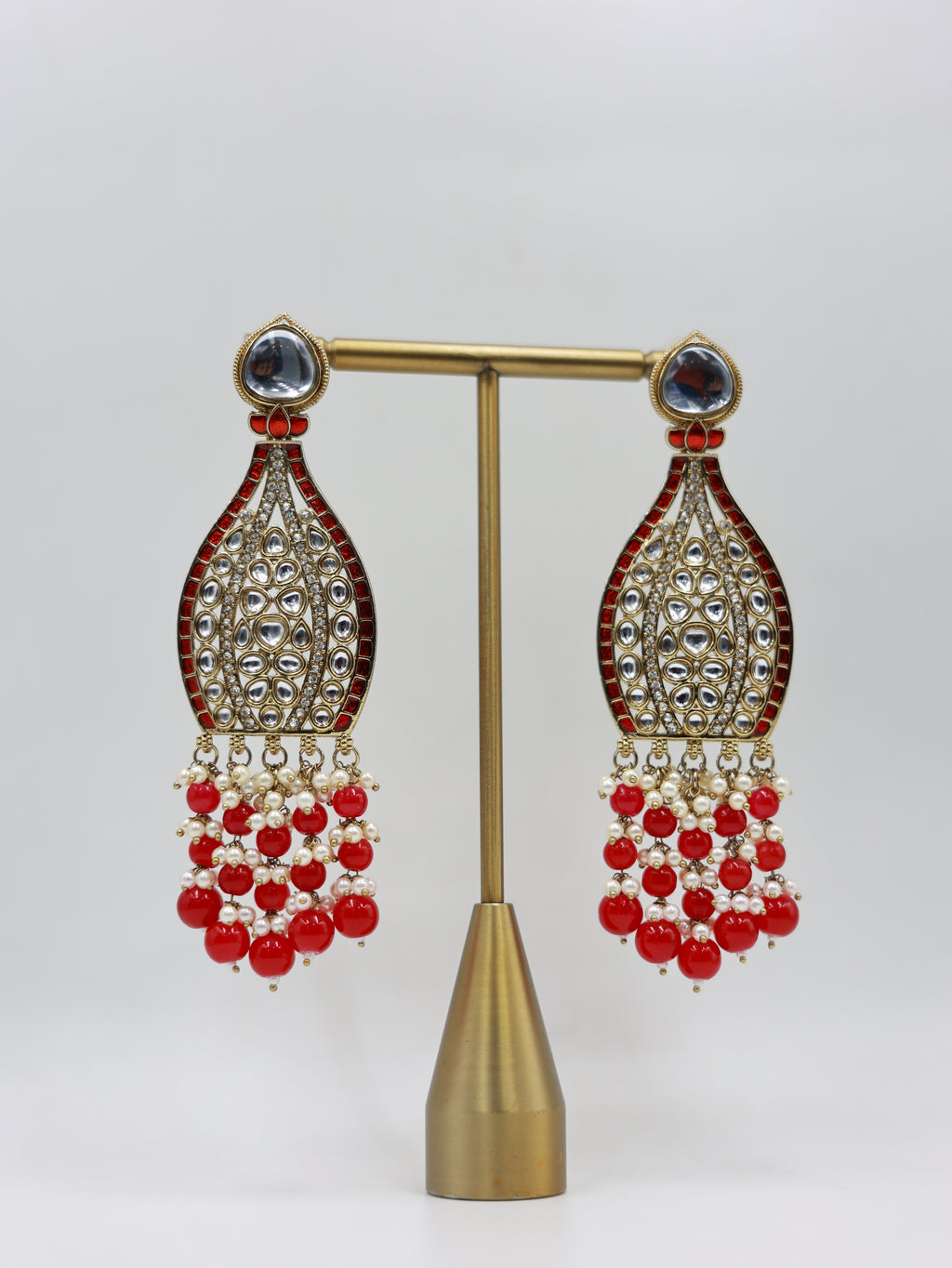 RSM-NOO-RNV | Noor Teardrop Fringe Earrings, Red & Navy | 816A1280.JPG