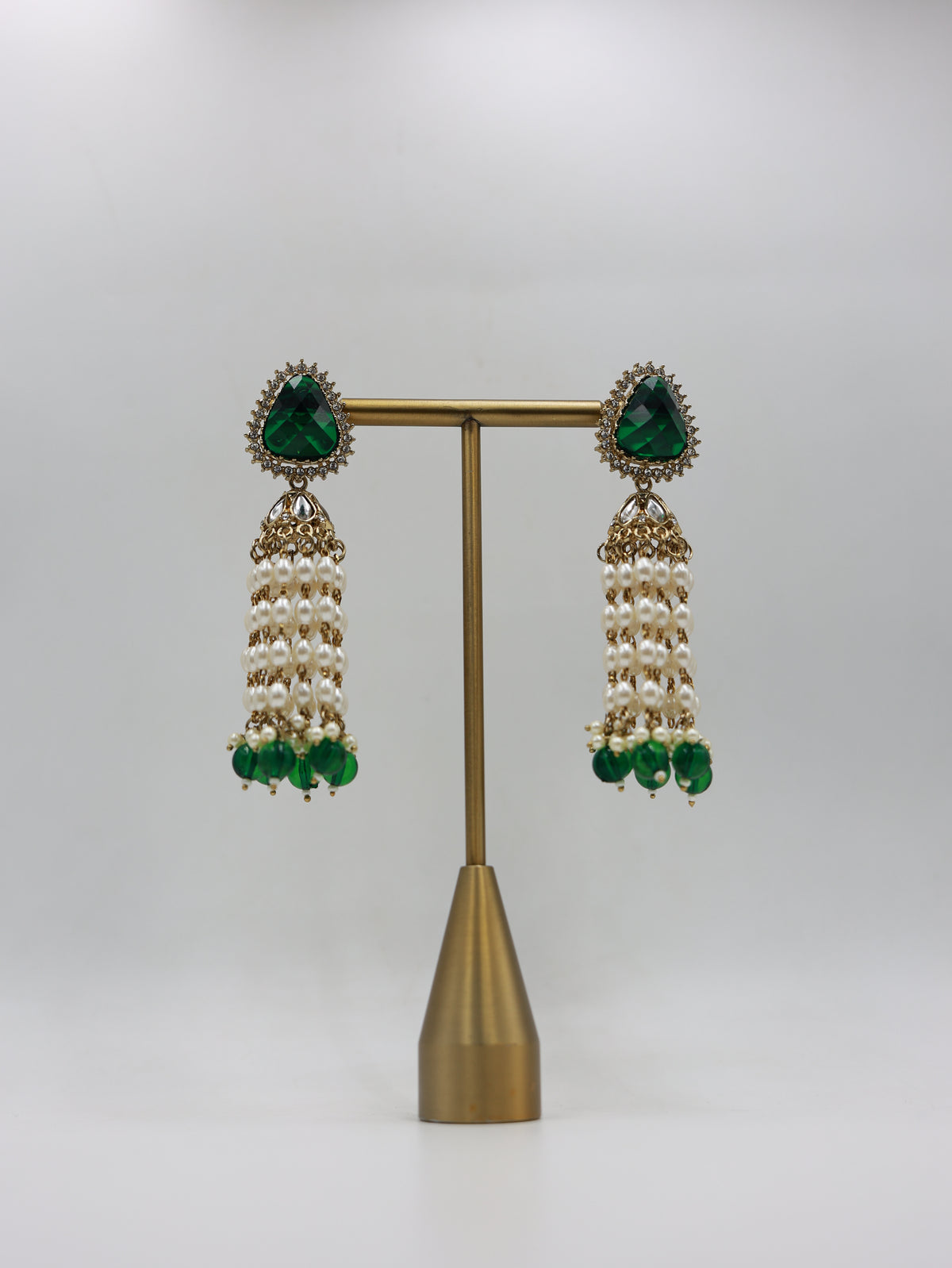 RSM-TAR-GRN | Tara Beaded Tassel Earrings, Green | 816A1374.JPG