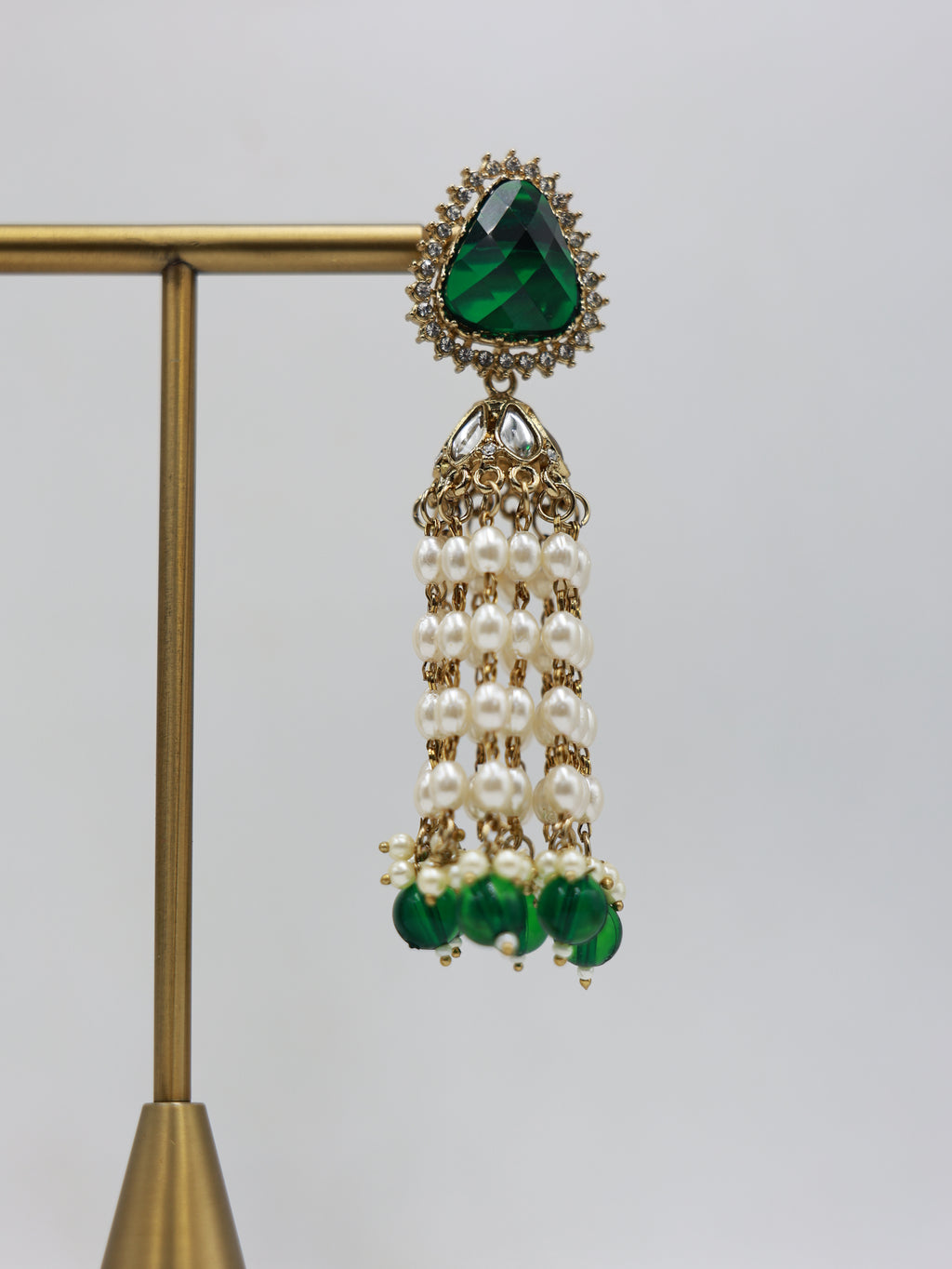RSM-TAR-GRN | Tara Beaded Tassel Earrings, Green | 816A1375.JPG