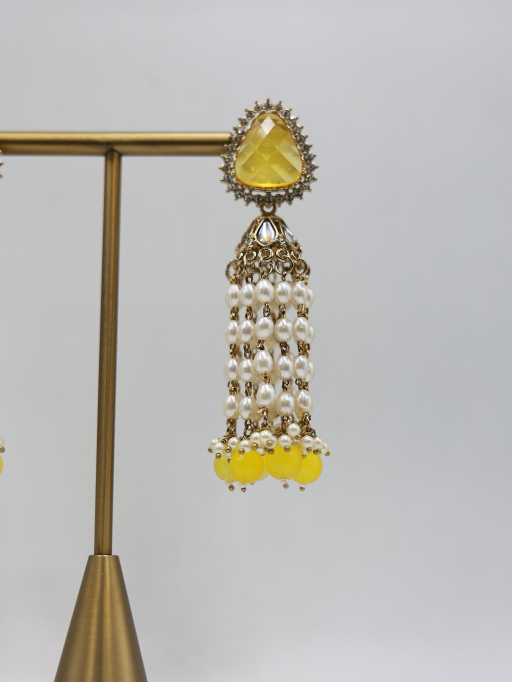 RSM-TAR-YLW | Tara Beaded Tassel Earrings, Yellow | 816A1365.JPG