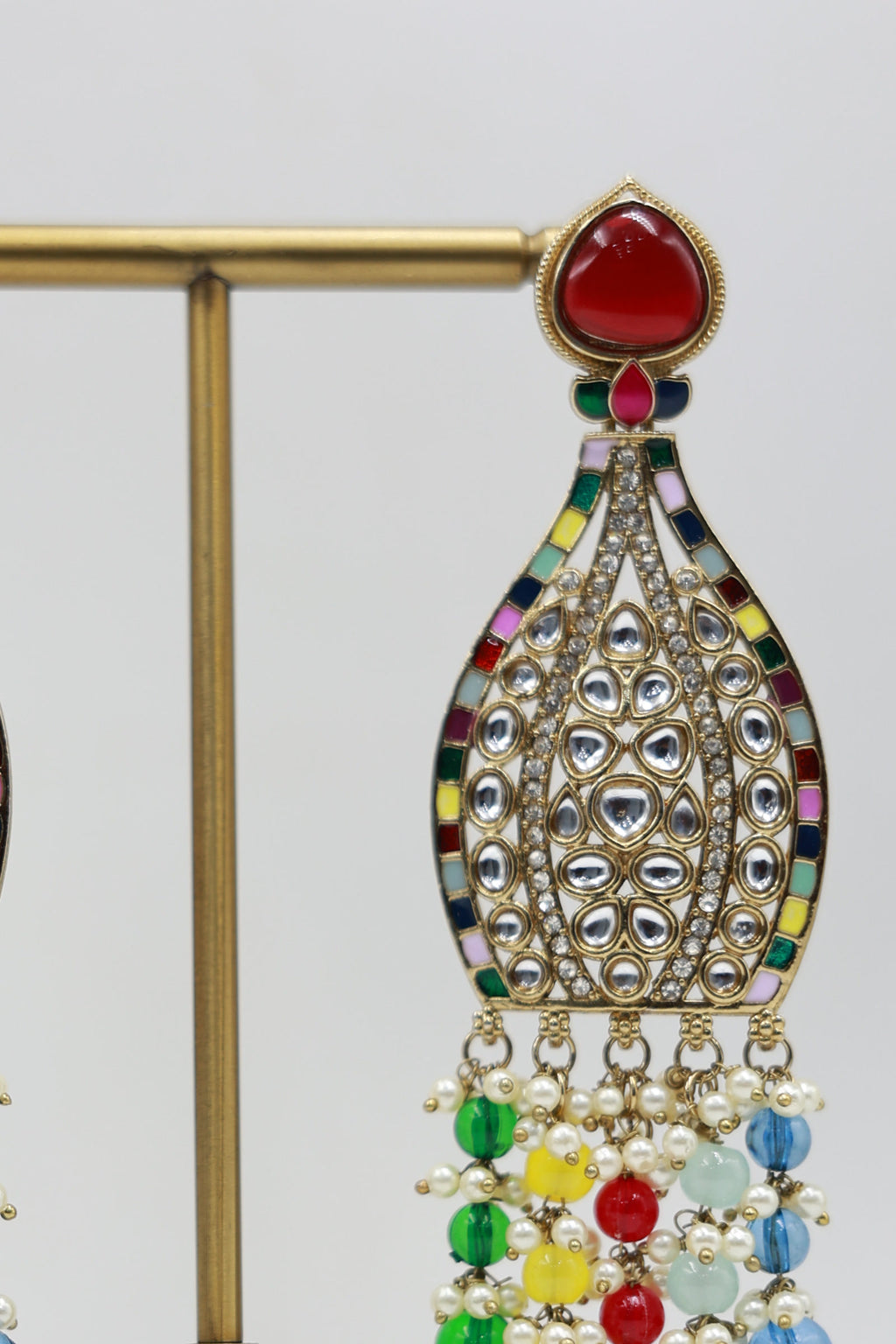 Alternate product view: multicolour bridal earrings