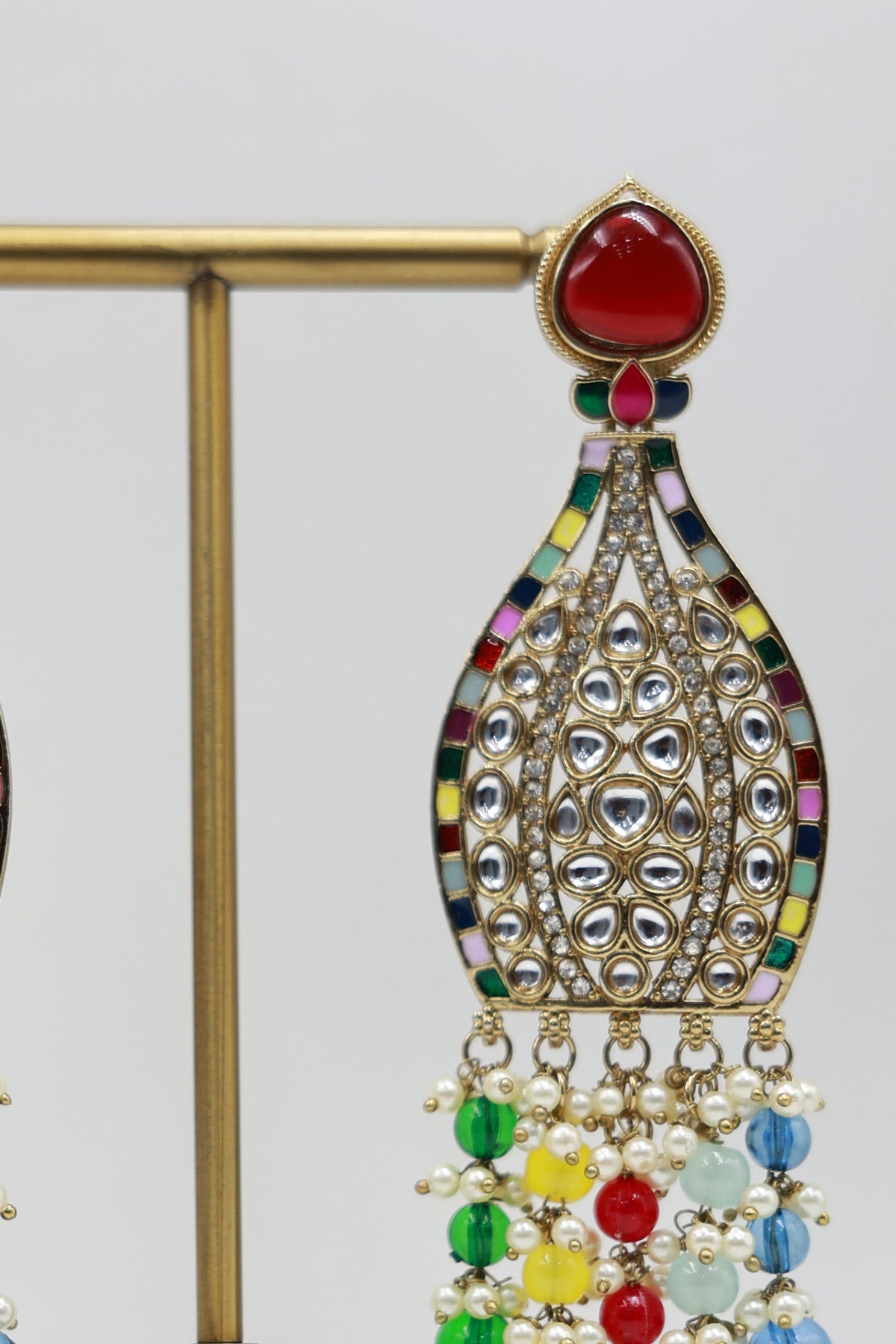 Alternate product view: multicolour bridal earrings