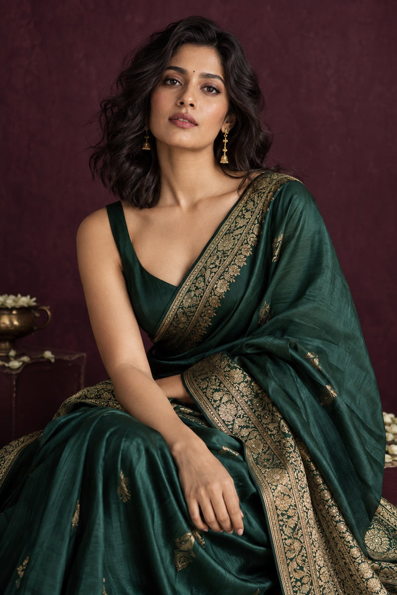 Modern bridal styling in emerald