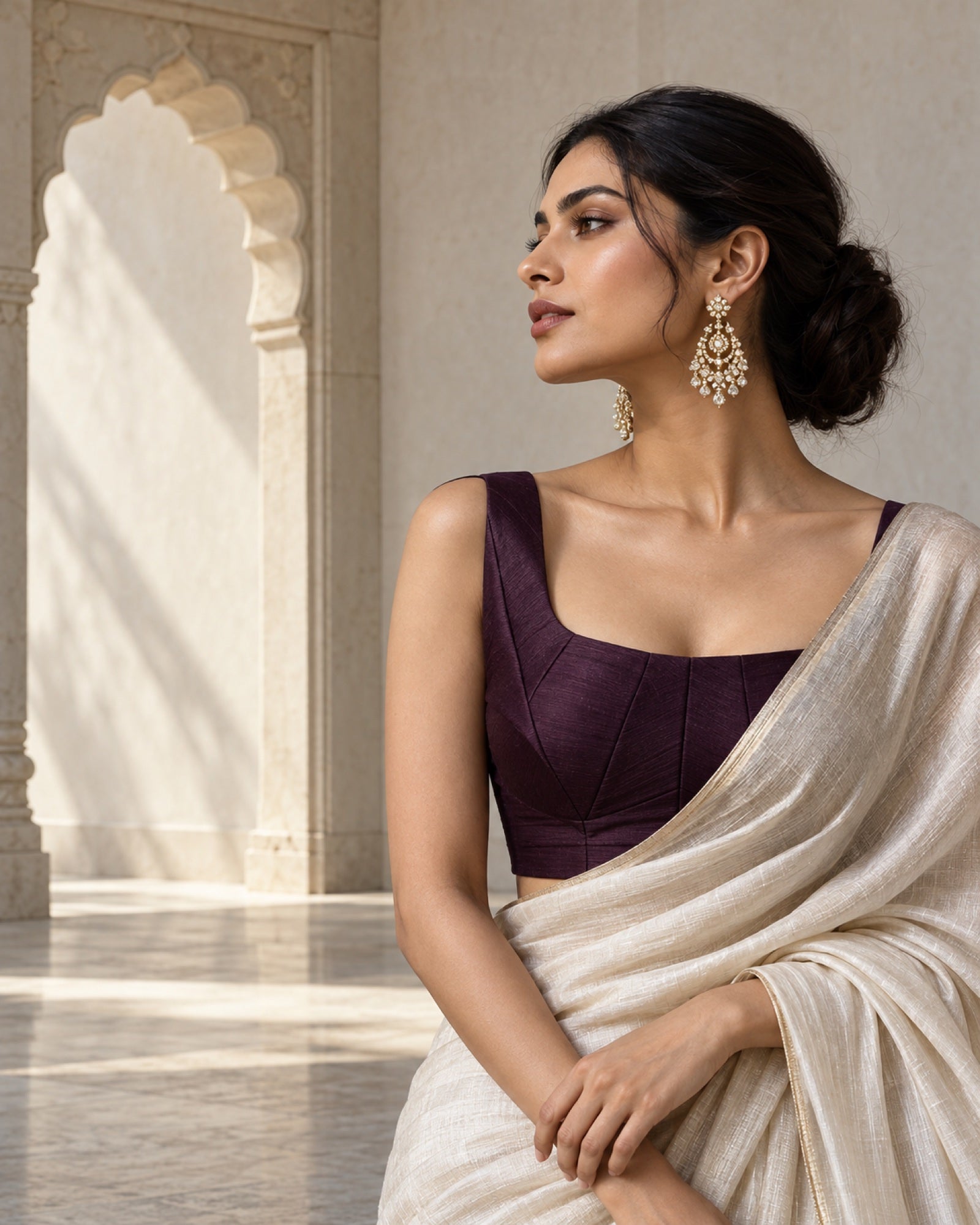 Statement earrings styled for a celebration